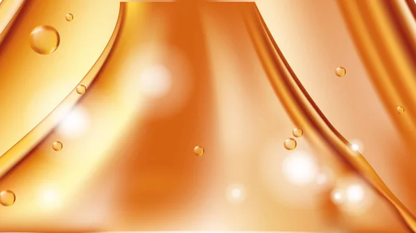 オレンジゴールデン流れる液体抽象ベクトル — ストックベクタ