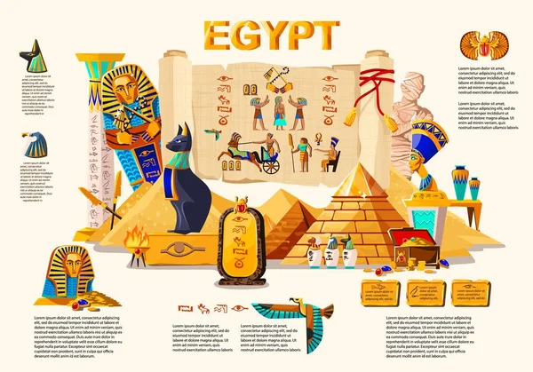 Antiguo Egipto concepto de viaje infografía — Archivo Imágenes Vectoriales