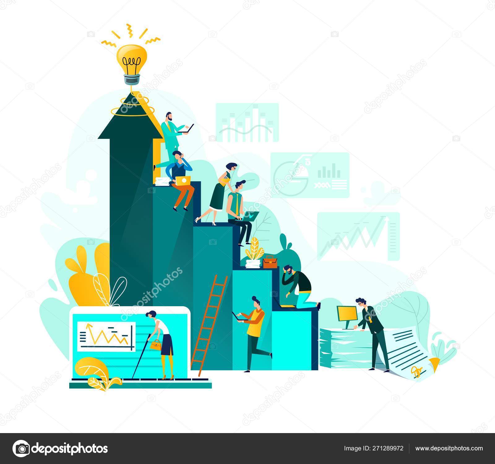 Target achievement and teamwork business concept Stock Vector Image by  ©klyaksun #271289972