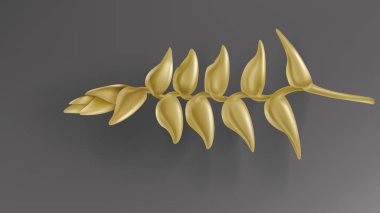 Koyu arka planda tropikal siyah ve altın yaprakları