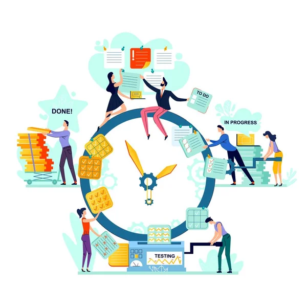 Plazo, vector de concepto de negocio de gestión de tiempo — Vector de stock