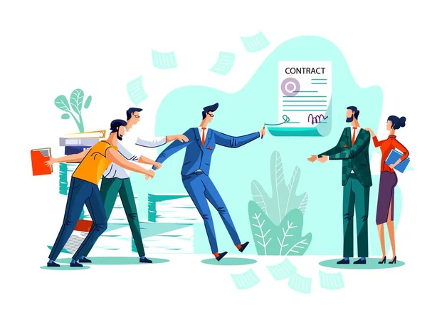 Contract conclusion concept vector illustration — Stock Vector