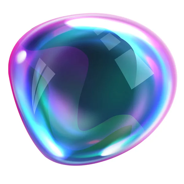 爆裂肥皂彩虹气泡与反射 — 图库矢量图片