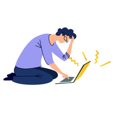 Yerde oturan ve dizüstü bilgisayarda yazan adam