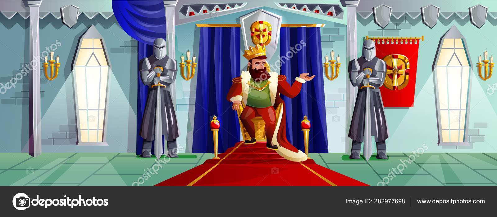 Castle room vector cartoon illustration Stock Vector by ©klyaksun 282977698, image size:1600x700