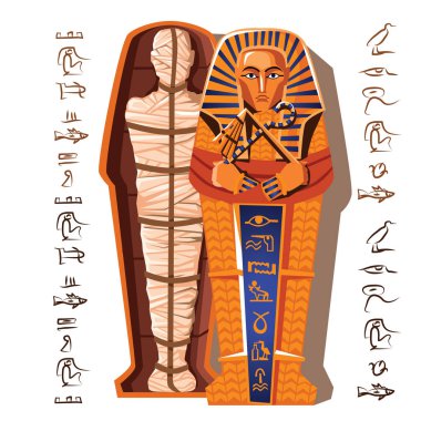 Mummy creation cartoon vector infographic clipart