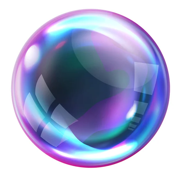 带反射的肥皂彩虹气泡 — 图库矢量图片