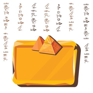 Taş tahta, kil tablet ve Mısır hiyeroglifleri