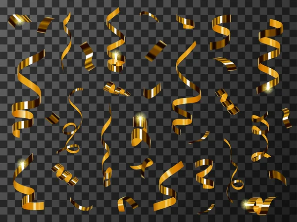 Zlaté konfety nebo lamety izolované na průhledné — Stockový vektor