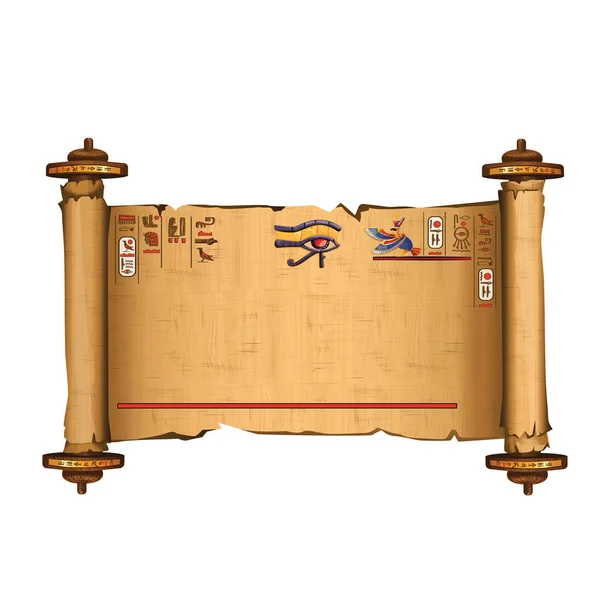 Starověký Egypt Papyrus s dřevěnou tyčí — Stockový vektor