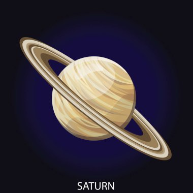 Planet Satürn karikatür vektör illüstrasyon