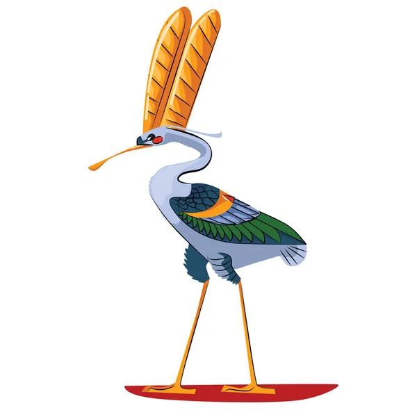 Antiguo Egipto pájaro sagrado ibis ilustración — Vector de stock