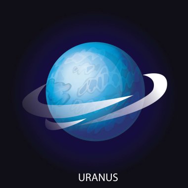 Planet Uranüs karikatür vektör illüstrasyon