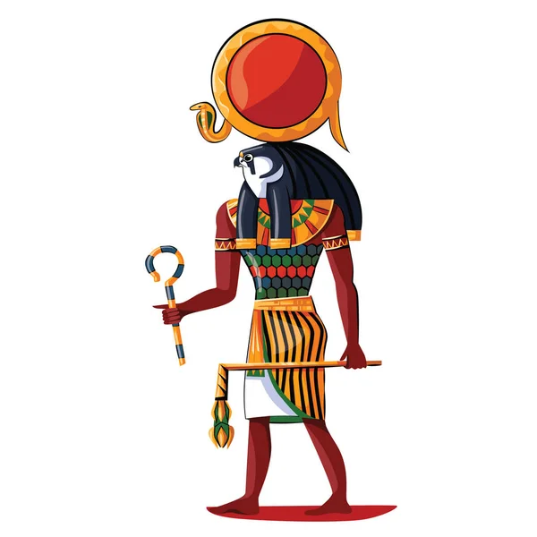 Ancient Egypt sun god Ra cartoon illustration — Stock Vector