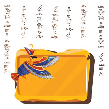 Taş tahta, kil tablet ve Mısır hiyeroglifleri