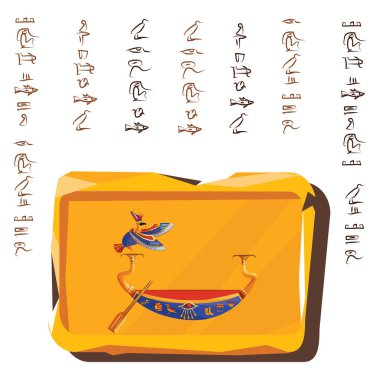 Taş tahta, kil tablet ve Mısır hiyeroglifleri