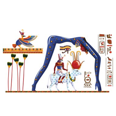 Ancient Egypt legend cartoon illustration clipart