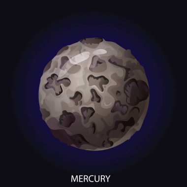 Planet Mercury karikatür vektör illüstrasyon