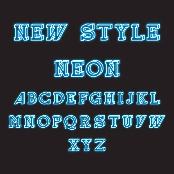 Fonte isométrique néon éclatante nouveau style — Image vectorielle