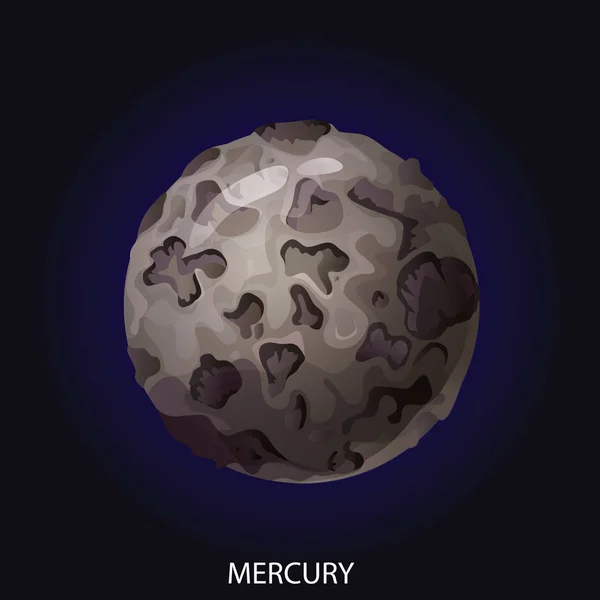 Planeta Mercur desene animate ilustrare vector — Vector de stoc