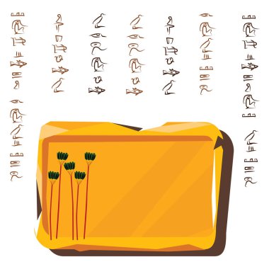 Antik Mısır taş levha, kil levha illüstrasyon