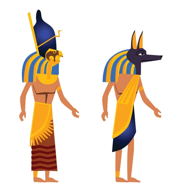古代エジプトの壁画や壁画の漫画ベクトル — ストックベクタ