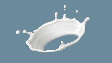 Süt sıçrama veya damla ile yuvarlak girdap, gerçekçi
