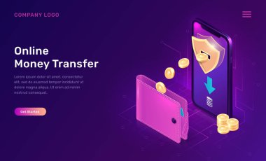 Online para transferi veya nakit geri izometrik