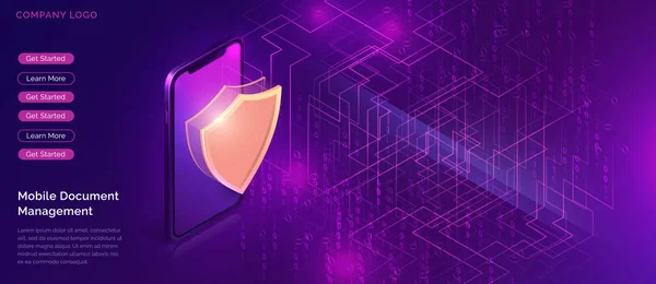 Концепция защиты данных, онлайн гарантия безопасности — стоковый вектор