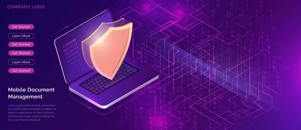 データ保護の概念、オンラインセキュリティ保証 — ストックベクタ