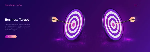 Business target isometric, dart board with arrow