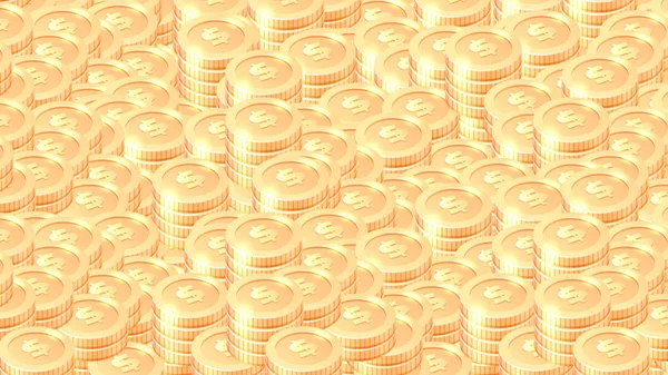 Montones de monedas de oro de dibujos animados vector de fondo — Vector de stock