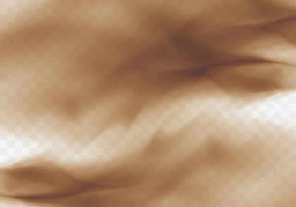 Pustynna Burza piaskowa, brązowa, zakurzona chmura na przezroczystym — Wektor stockowy