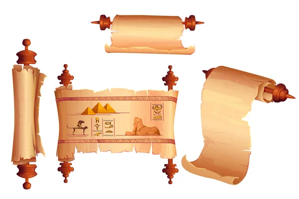 Antigo Egito papiro scroll cartoon vector — Vetor de Stock