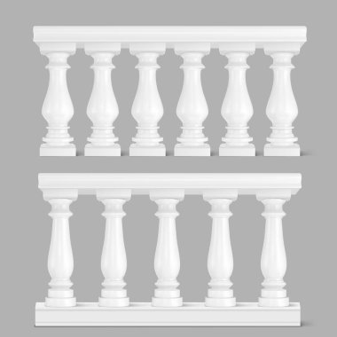 Beyaz mermer balkon, balkon için tırabzan