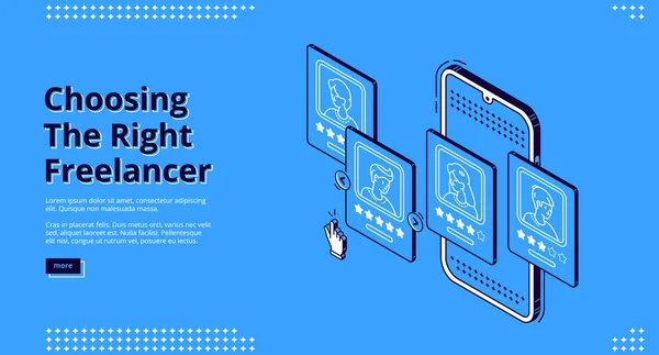 Landing page de servicio para freelancers revisión — Archivo Imágenes Vectoriales