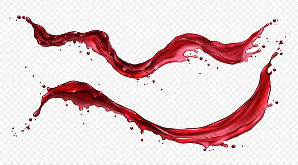 Vector horizontal splash of wine or red juice — Stock Vector