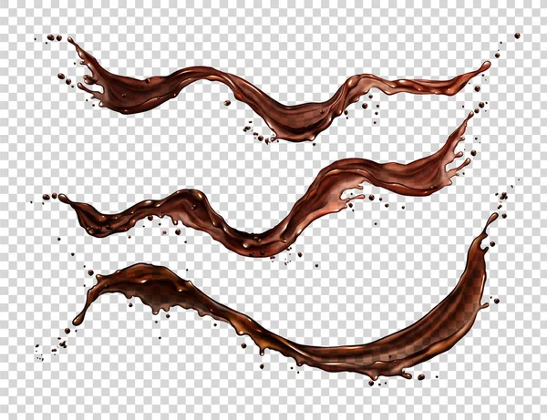 Vector realistic splash of coffee, cola or tea — Stock Vector