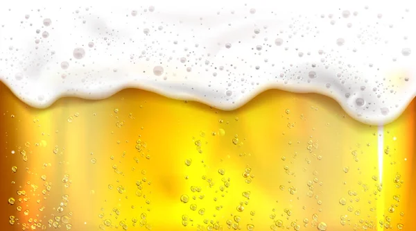 Pivo s bublinkami a pěnovým pozadím — Stockový vektor