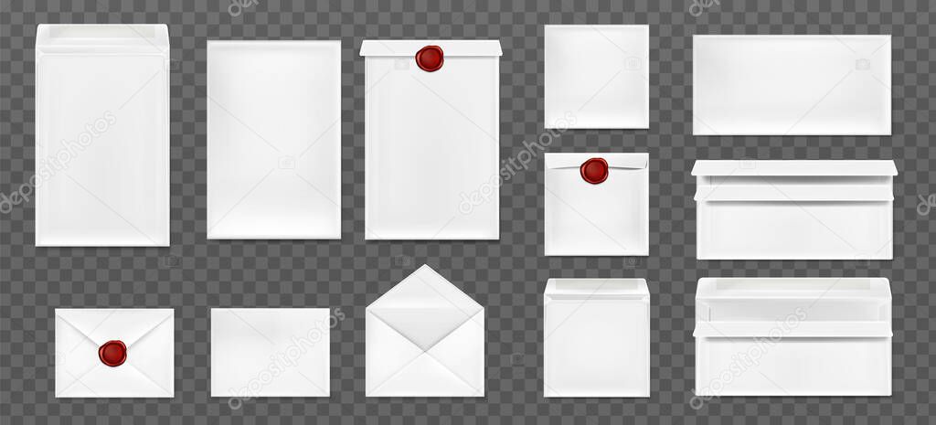 White envelopes with red wax seal