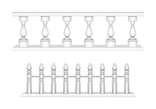 Marble balustrade, balcony railing or handrails. — Stock Vector