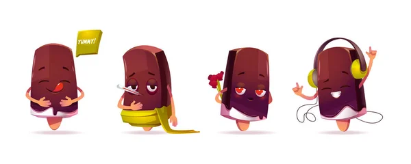 Popsicle personnage de crème glacée, drôle de tarte eskimo — Image vectorielle