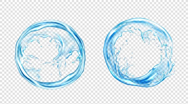Cirkel waterplons, vloeibare aqua frame ronde vorm — Stockvector