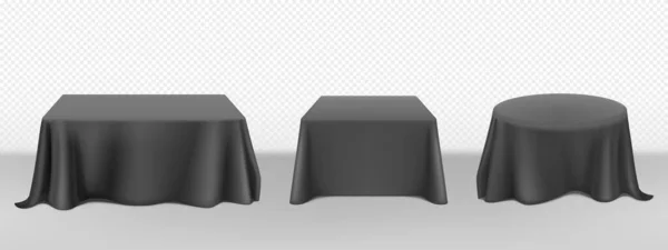 テーブルの上のベクトル現実的な黒いテーブルクロス — ストックベクタ