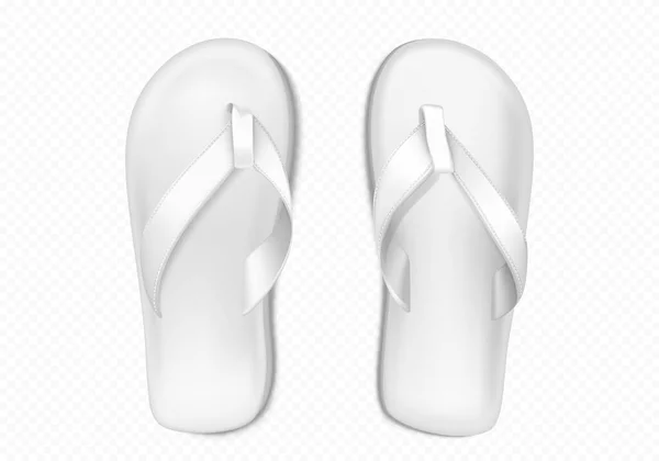 White summer rubber slippers for beach or pool — Stock Vector