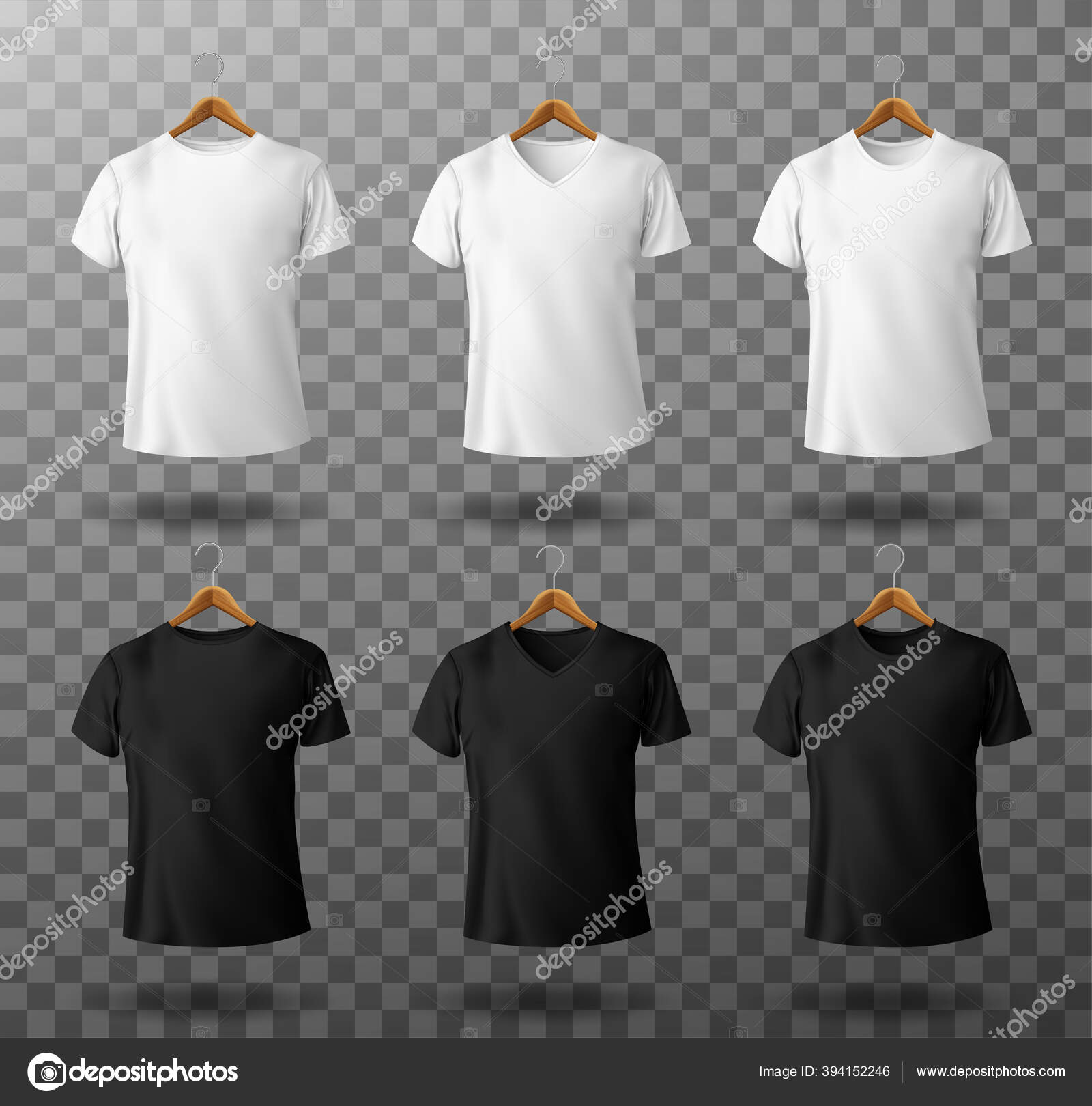 Blank White Tshirt Template Front And Back View Stock Illustration