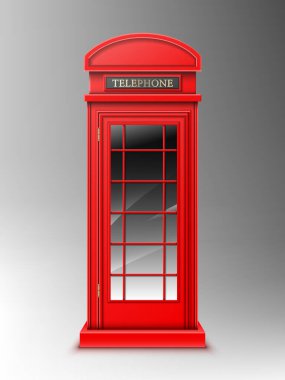 Klasik kırmızı telefon kulübesi, Londra telefon kulübesi.