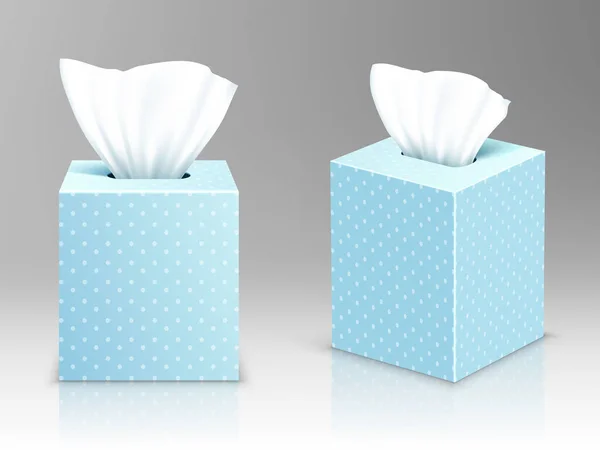 Boîtes à serviettes en papier paquets ouverts avec lingettes en papier — Image vectorielle