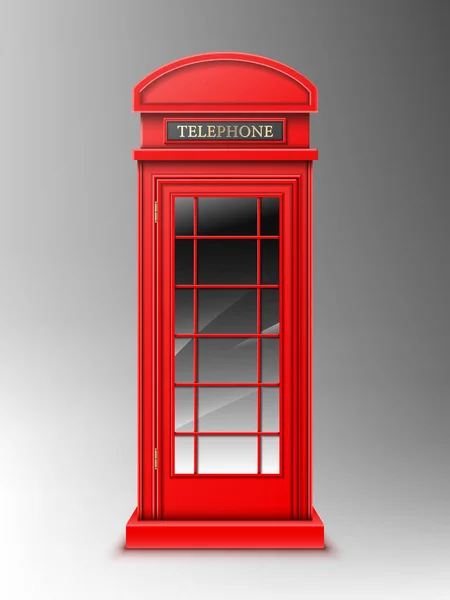 Vintage rode telefooncel, telefooncel in Londen — Stockvector