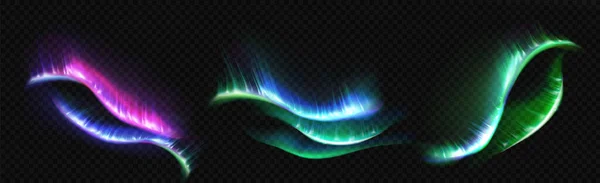 Aurores boréales arctiques, aurores boréales polaires — Image vectorielle